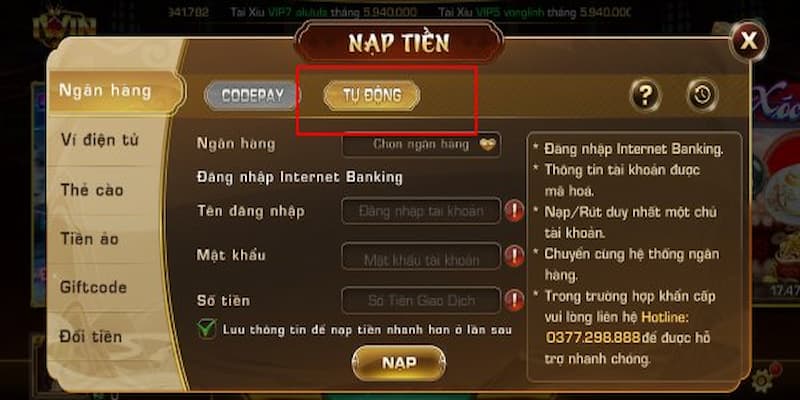 Hướng dẫn các bước nạp tiền iwin chi tiết